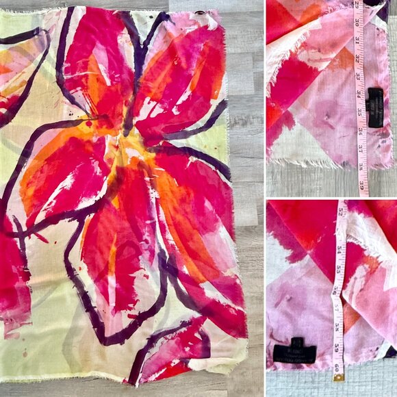 RARE Franco Ferrari Silk Shawl hand painted by Luparia Lab - Picture 12 of 12